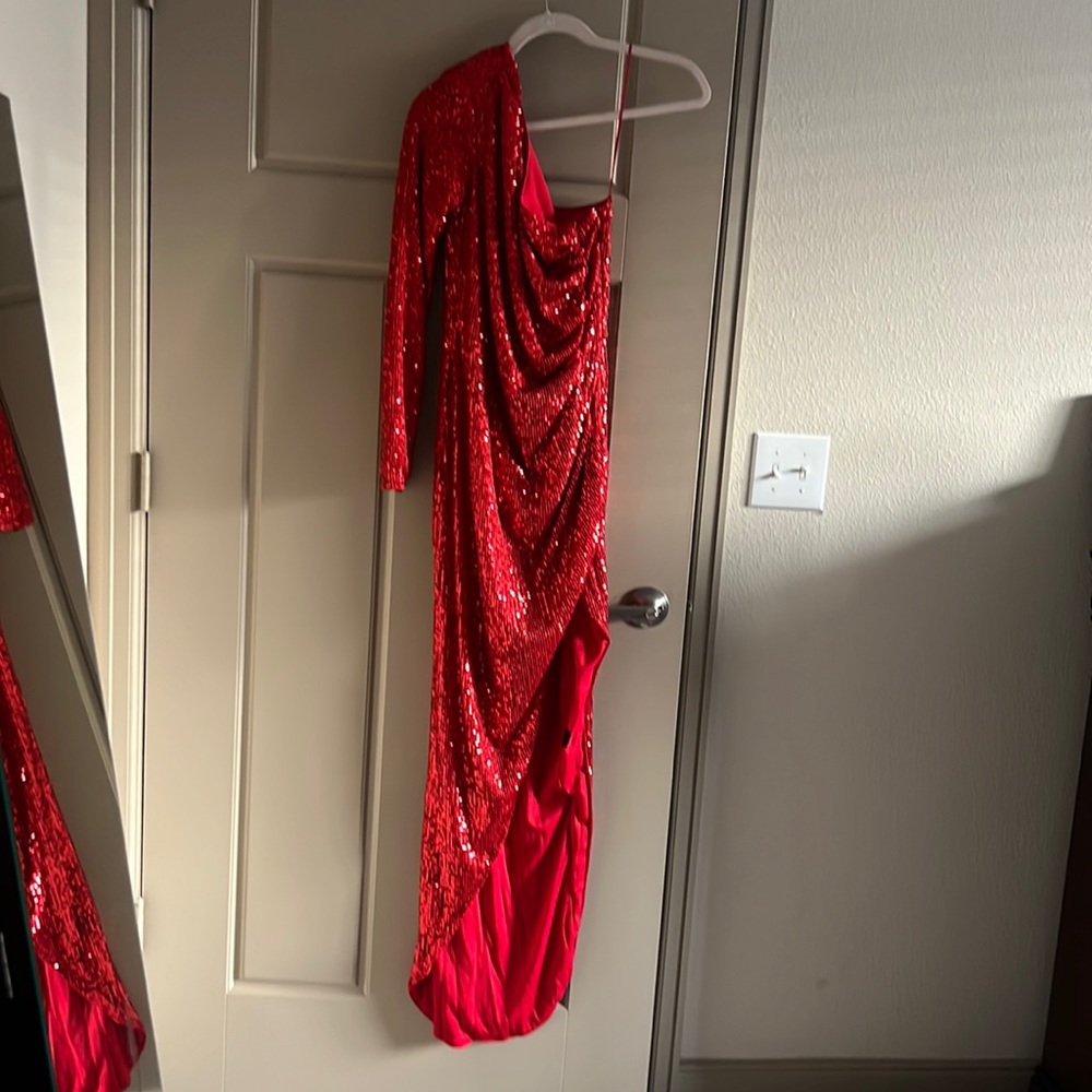BallGown, Formal Red Sparkly Dress